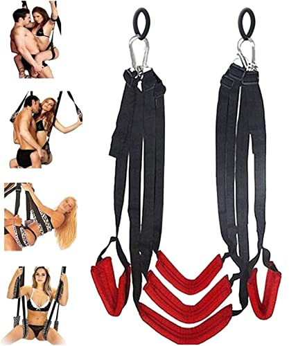 WreGmgg Set Altalena A Cinque Cinghie Rosse, Regalo Originale Per Uomini E Donne