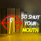 UExnkj-Y So Shut Your Mouth Neon Sign Enseigne au Néon Rouge Lip Geste Led Enseigne Neon Decor Lettre Lampe à Néon Alimenté par USB pour mur Décor Barre Clubs Home Bar Parti Décoration