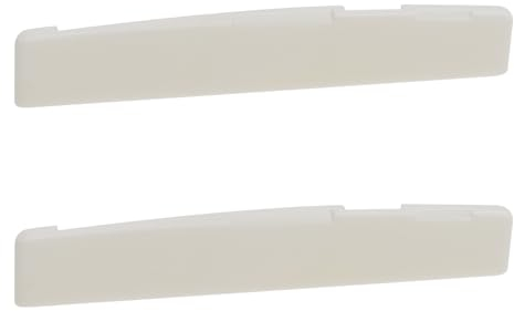 OTOTEC 2 Stück Weiße Gitarrensaiten Rinderk Knochen Stegeinlage Kompensierter Knochen Steg Sattel für Klassische Folk-Gitarre Akustikgitarre 76 x 3 x 13mm