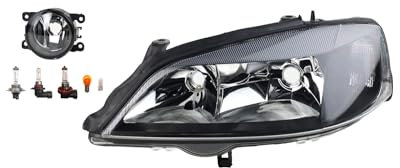 Johns, Scheinwerfer Halogen Front passend für Opel Astra G 02/1998-01/2005 H7 HB3 Links + Nebelscheinwerfer + Leuchtmittel
