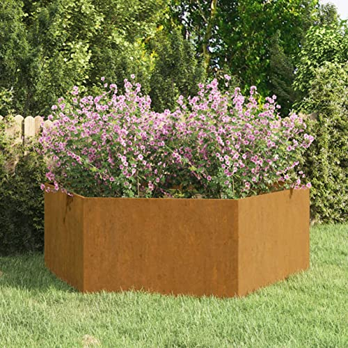 ShCuShan Pflanzkübel Rostig 138x120x45 cm Cortenstahl GroßEr Blumentopf PflanzküBel Rechteckig