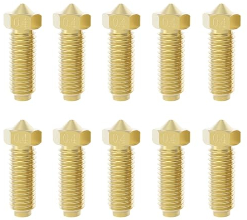 IdeaFormer 10 Stück Messing Kobra 2 Düsen 0.4mm, Brass Extruder Hotend Nozzle für Anycubic Kobra 2, Kobra 2 Pro, Kobra 2 Neo, Kobra 2 Plus, Kobra 2 Max 3D Drucker Düse Nozzles Set