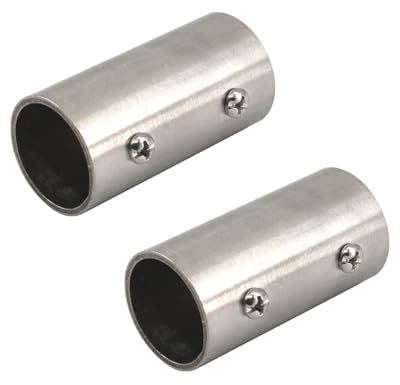 Connettore per tubo dritto, in acciaio inox, 25 mm, per aste sospese, corrimano (2 pezzi)