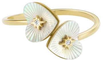 FOSSIL Damen Ringe aus Edelstahl offen, 7, Mais-Gold