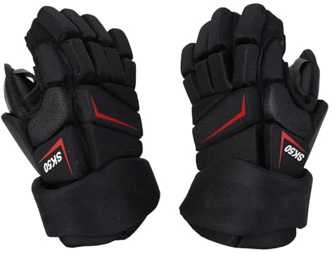 Drfeify Gants de Hockey sur Glace, Gants de Protection des Doigts de Joueur de Hockey en Mousse EVA en Tissu Nylon Respirant et Confortable (27,94 cm / 11 Pouces)