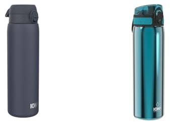 ION8 1 Litre Stainless Steel Water Bottle, Leak Proof, Easy to Open, Secure Lock, Dishwasher Safe & Steel Water Bottle, 600 ml/20 oz, Leak Proof, Easy to Open, Secure Lock, Dishwasher Safe