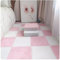 30 stücke 30x30cm DIY Nordic Boden Matte Spleißen Teppich Plüsch Samt Schlafzimmer Zimmer Mädchen Rosa Matte Puzzle plüsch Matten for Kommerziellen Und Zu Hause Decorat(White pink)