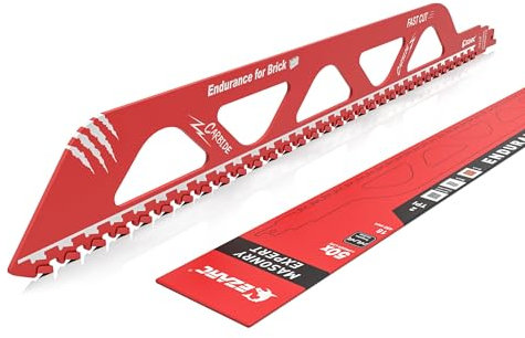 EZARC Säbelsägeblätter Stein 450mm, Säbelsägeblatt aus Hartmetall, Sägeblätter Set für Porenbeton, Hohlziegel, roten Backstein 1 Stück