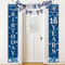 16th Birthday Decorations Banner Boy - Blue Silver Door Porch Sign Banners, Happy Birthday Bunting Triangle Flags for Boys Girl Anniversary Party Decoration Supplies