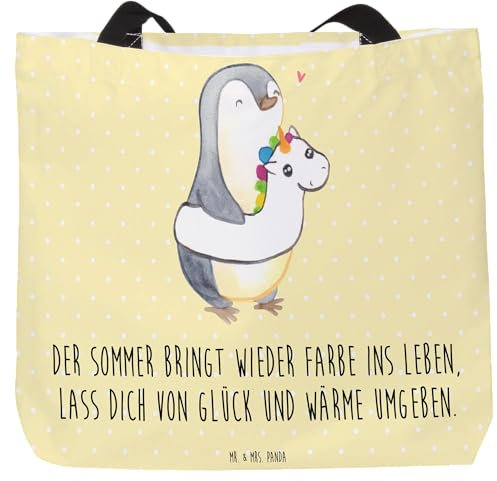 Mr. & Mrs. Panda Shopper Sommerfarben - Geschenk, unbeschwerte Momente, summende Bienen, Jahreszeiten, Wärme, Einkaufstasche, Einkaufsbeutel, Tasche,