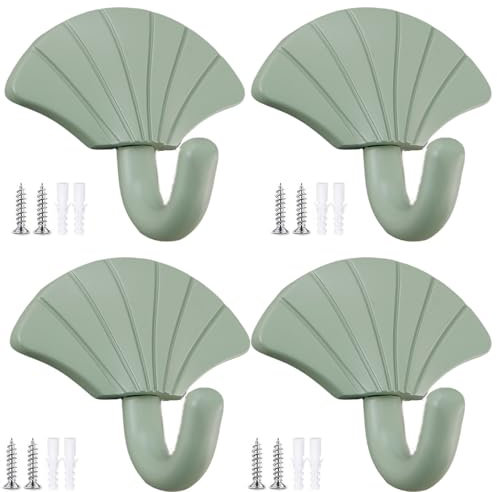 PIYYQNY Porte Manteau Mural 4 Pièces Crochet Mural Crochet Simple En Forme De Feuille D'Érable Patère En Métal Pour Suspendre Manteaux Et Chapeaux Crochet Pour Serviette De Salle De Bain (Vert)