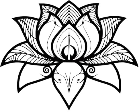 Heoclao Lotus Metall Wanddekoration, Schwarz Lotus Metall Wandpaneel, Metall Lotusblüte Silhouette Wanddekoration, Blume Metall Wandkunst für Home Office Outdoor Decor