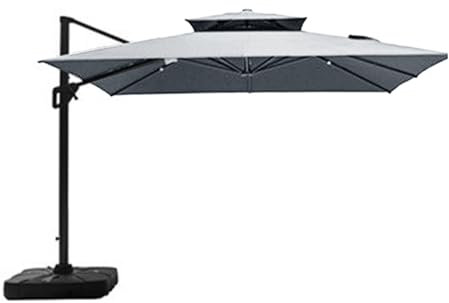 Toldo cuadrado de repuesto para sombrilla de patio de 3 x 3 m, 8 varillas, color gris, cubierta para colgar en voladizo, repuesto para patio, jardín, playa, patio, mesa solo