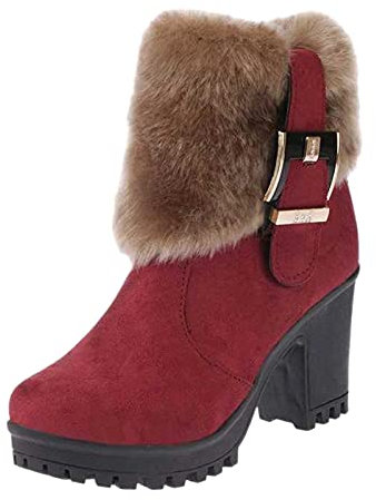 Stivali Donna con Tacco Coperto Stivali Donna con Tacco Alto Anfibi Estivi Donna Stivali Gomma Donna Stivali Pioggia Donna Stivali Donna Tacco Basso Stivaletti con Pelo Donna Stivali Donna con