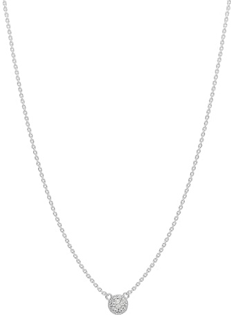 Rosato Bianca RZBI55 Sterling Silver Necklace with Lobster Clasp and 18 Cubic Zirconia, Size: 44 cm
