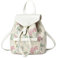 NICOLE & DORIS Mini Rucksack Damen Blumen Rucksack Damen Klein Elegant Cityrucksack Daypack PU Leder Rucksäcke Süß Mädchen Anti Diebstahl Rucksack mit Klappe Beige
