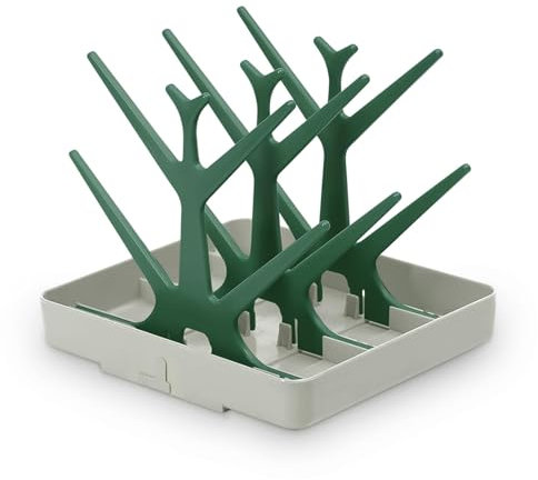 haakaa Abtropfgestell für Babyflaschen, platzsparender Flaschen-Trockenbaum für Flaschen/Pumpenteile/Schnuller und andere Baby-Utensilien, ideal für Zuhause und Reisen, BPA-frei-Waldgrün