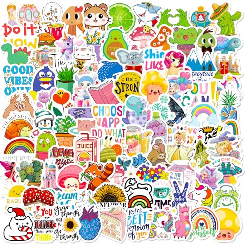 100 Stücke Sticker Mädchen Set Aesthetic Vsco Laptop Aufkleber Set Vinyl Sticker für Motorrad Laptop Koffer Skateboard Notebook Scrapbook Fahrrad Gitarre MacBook iPad (B)