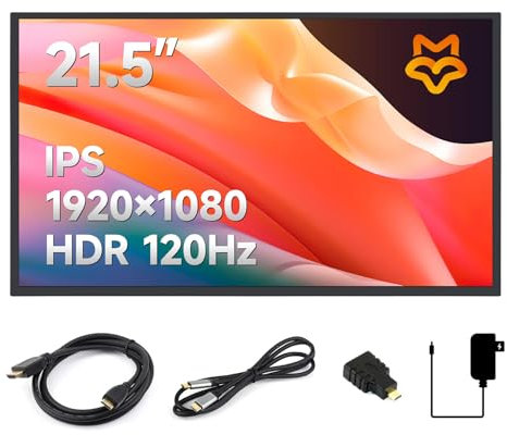 LUCKFOX 21.5 Portable Monitor with Stand for Raspberry Pi 5, 1920 x 1080 FHD, 120Hz Refresh Rate, IPS Panel, Full-featured Type-C, for Raspberry Pi, Gaming Consoles, PC, Smartphone