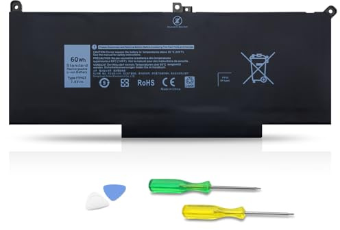 SLDYAPCX 60Wh F3YGT Replacement Laptop Battery Compatible With Dell Latitude 12 7000 7280 7290 13 7380 7390 P29S002 14 7480 7490 P73G002 E7480 E7280 E7290 DM3WC DM6WC