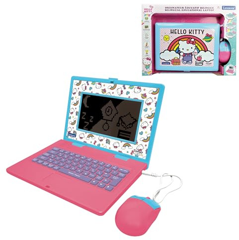 Lexibook, Hello Kitty Ordinateur Éducatif Enfant, JC599HKi1LXB | Anglais/Français, 170 activités, Grand écran