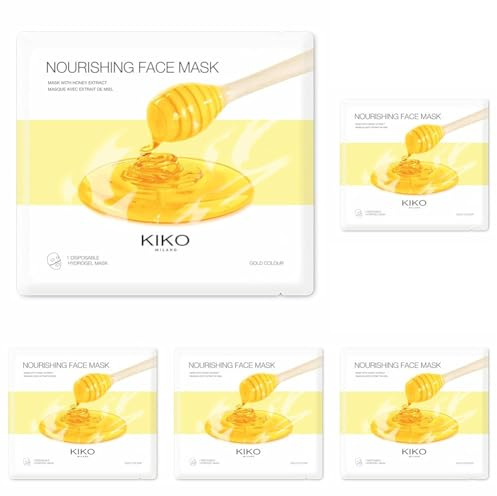KIKO Milano Nourishing Face Mask | Feuchtigkeitsspendende Hydrogel-Gesichtsmaske Mit Honigextrakt (Packung mit 5)