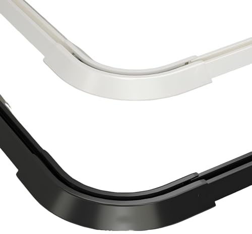 Decken-Vorhangschiene 1m-5m Vorhangschiene Mit Stummen Rollen Müheloses Gleiten Für Dusch Erker RV Raumteiler Vorhänge(Black,90 Degree Corner Bends)