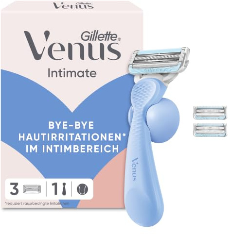 Gillette Venus Intimate Rasoir Femme pour le Maillot, 3 Lames, Bleu
