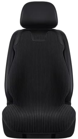 CUTEAS Warme Beheizbare Autositzbezüge Aus Körnigem Samt 12-V-Heizkissen Mit Nickeldraht Winterkissen Autozubehör Autositzbezüge(A Single Black)