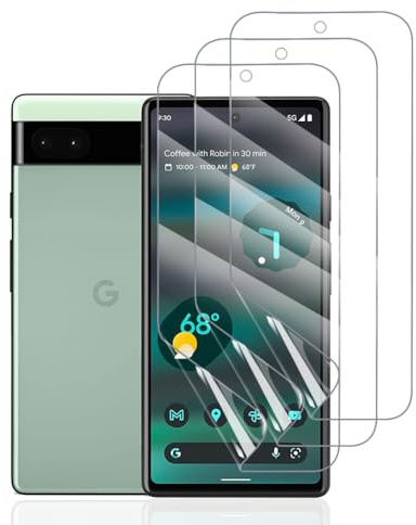 Hhfcryst 3 Pièces Films de Protection d'écran en Hydrogel pour Google Pixel 6a, HD Souple TPU Film Hydrogel Transparent Haute Sensibilité Film Protecteur (verre non trempé)