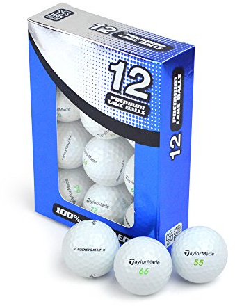 Second Chance Taylor Made Rocket Grade A Premium Lake Golf Balls (Pack of 12) - White