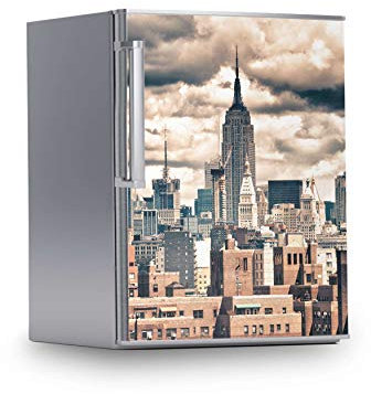 Kühlschrank Aufkleber I Dekofolie für Kühlschrankfront - Folie Sticker abwaschbar I Dekoration Küche - Design: Skyline NYC