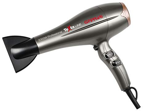 G3 Ferrari G30029 Spasso Professioneller Haartrockner, 2000 W, AC-Motor, 2 Geschwindigkeiten, 3 Temperaturen, Ionenfunktion, Cool Shot, Diffusor, Grau/Rosa