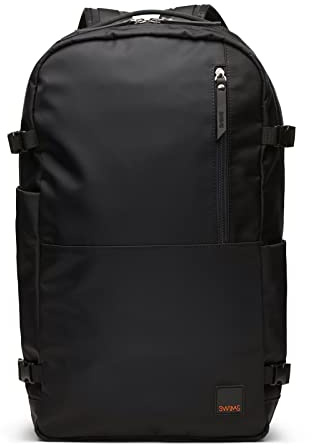 SWIMS Rucksack für Reisen, lässige Schultasche für Abenteuer, mehrere Taschen, Reißverschluss, Rucksack für College, Leichtathletik und Wandern, Schwarz, One Size, Modern