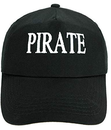 4sold Jungen Männer Frauen 100% Baumwolle Kapitän Yachting Baseball Cap Inschrift Schriftzug Sonne Sommer Hut Schwarz Weiß - Pirate,Adult
