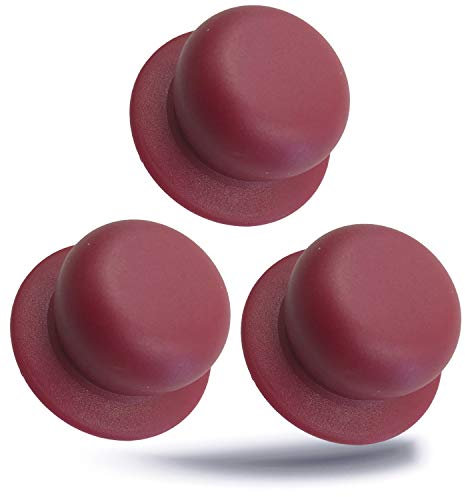 Kerafactum Deckelknopf Griff Ersatzgriff für Topfdeckel Universalgriff Kunststoffgriff Ø 5 cm Topfdeckelgriff Deckelgriff (3 Stück, Kirschrot Cherry)