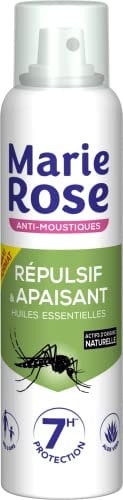 MARIE ROSE - Spray Anti-moustiques Répulsif et Apaisant - 150 mL - Huiles Essentielles - Contribue à Repousser les Moustiques Pendant 7 Heures - A partir de 3 ans