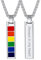 Suplight LGBT Pride Kette Herren Damen Edelstahl Stab Anhänger Halskette Homosexuell Regenbogen Emaille Gay & Lesbian Modeschmuck für Männer Frauen Unisex