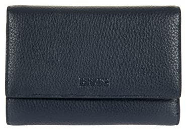 Bric's Marmolada Horizontales Damen-Portemonnaie aus Leder mit RFID-Schutz, Geldscheinfach, 12 Kartenfächer und Münzfach, Größe: 15cm x 10cm x 3,5cm, Blau