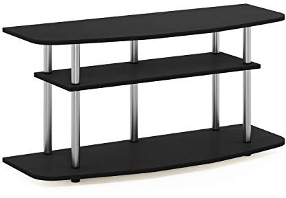 Furinno Frans Meuble TV pour Téléviseur Jusqu'à 46 Pouces, Engineered Wood, Chêne Noir, 3 Niveaux