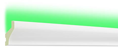 HEXIM LED-20 Sparpaket 40x25mm - indirekte Beleuchtung mit Deckenleisten, lichtundurchlässig, leicht und schlagzäh (20 Meter) Lichtvoute Stuckleisten
