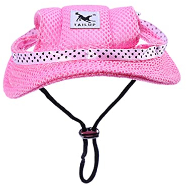 iplusmile Haustier Hund Mesh Poröse Sonne Kappe Ohr Löcher für Kleine Extra Kleine Hund Teddy Mops Chihuahua Yorkshire- Terrier