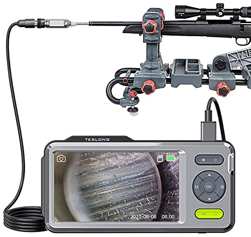 Teslong Rigid Rifle Borescope with 5 Monitor, Bore Inspection Camera Visual Gun Cleaning System-Fits .20 Caliber & Larger-w/26-inch Long Insertion Tube, 5-inch IPS Screen, Right Angle Mirror