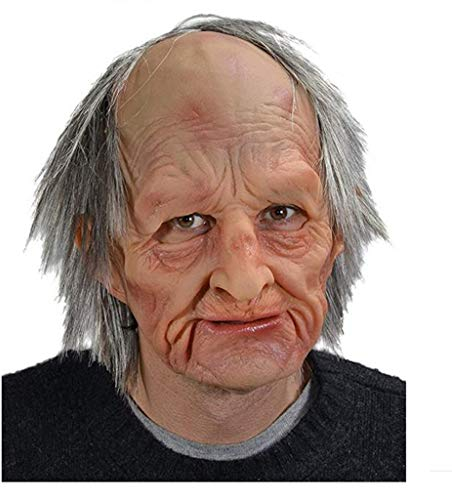 Halloween Alter Mann Gesichtsmaske Kostüm Party, Halloween 3d Latex Scary Halloween Maske, Old Man Mask Alter Mann Opa Karnevalsmaske Faschingsmaske Aus Latex Für Fasching, Karneval & Halloween (A)
