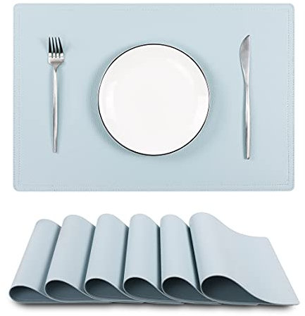 Jovono Platzsets aus Kunstleder, 6 Stück, wasserdicht, schmutzabweisend, hitzebeständig, rutschfest, leicht zu reinigen, für Küche, Esstisch, Konferenztisch