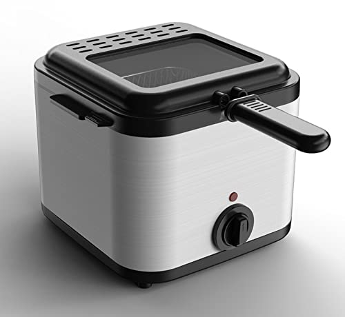 PanHuiWen Mini Deep Fat Fryer 2.5l Deep-Fat Fryer Easy Clean Non-Stick Oil Tank Adjustable Temperature Control with Overheating Protection 1000w