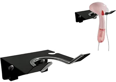 zoele Wall Mount Handheld Garment Steamer Holder, Portable Fabric Steam Iron Holder Rack, Handheld Hanging Steam Ironing Machine Wall Hanger Hook (Black)