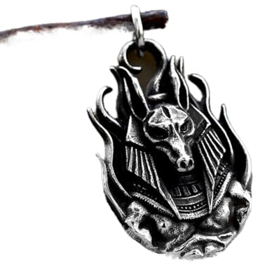 ZLING Edelstahl Ägypten Kreuz Anubis Gott Finger Anhänger Für Männer Punk Wolf Head Statement Retro Schmuck