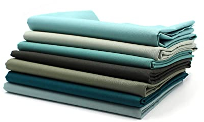 7x 1,5m x 0,5m Baumwollstoff Set 148cm Breite Uni 100% Baumwolle 10,5m Material Auswahl Patchwork (Grün 2, 7er Set)