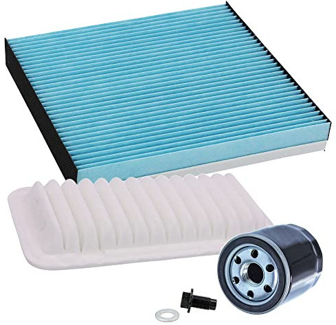 ATEC Germany Inspektionspaket Filterset mit 1x Ölfilter; 1x Luftfilter; 1x Innenraumfilter; 1x Ölablassschraube inkl. Dichtring, KOMPATIBEL MIT - TOYOTA YARIS (_P9_)